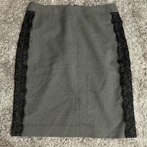 The Loft Grey with Black Pencil Skirt. Size 2. NWT